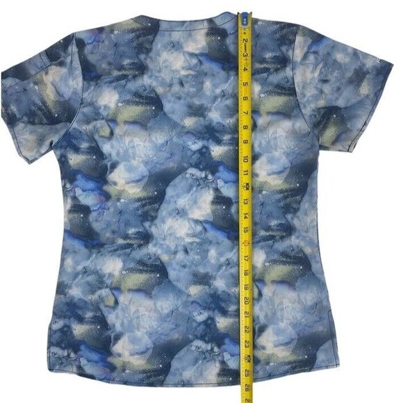 Carhartt Force Cross-Flex Modern Fit SS Scrub Top Blue Watercolor Indigo Flow S - Picture 11 of 12